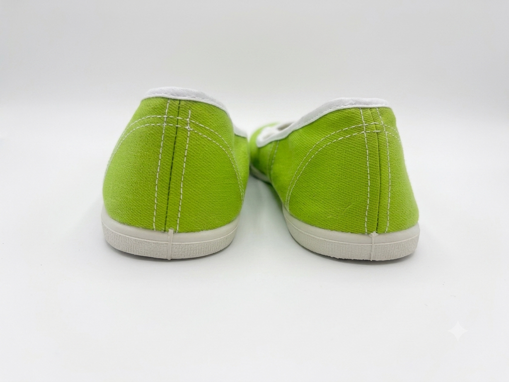 Ballerines en toile vert Pomme