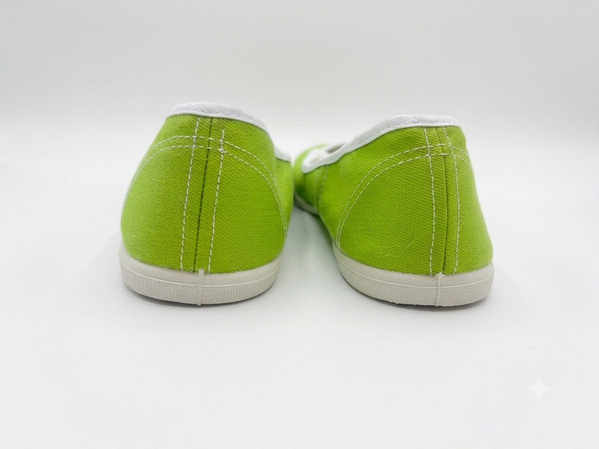 Ballerines en toile vert Pomme