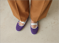 Ballerines en toile violet Cassis