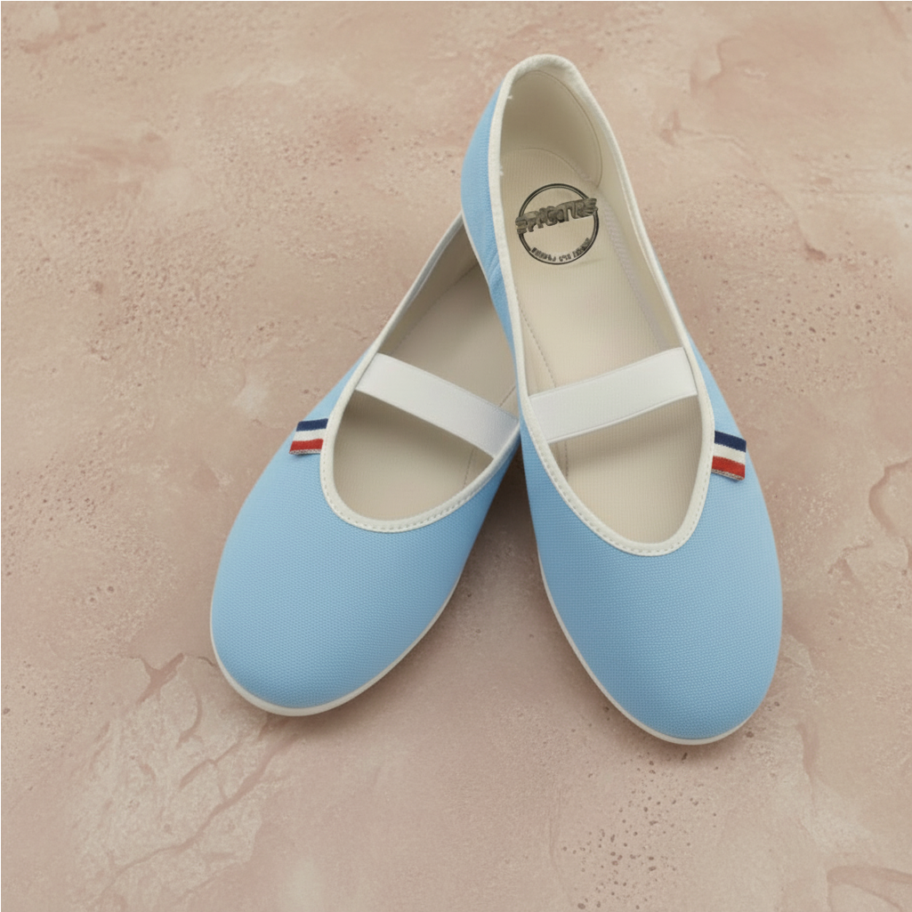 Ballerines en toile bleu Dragée
