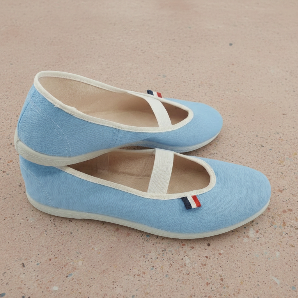 Ballerines en toile bleu Dragée
