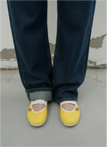 Ballerines en toile jaune Citron