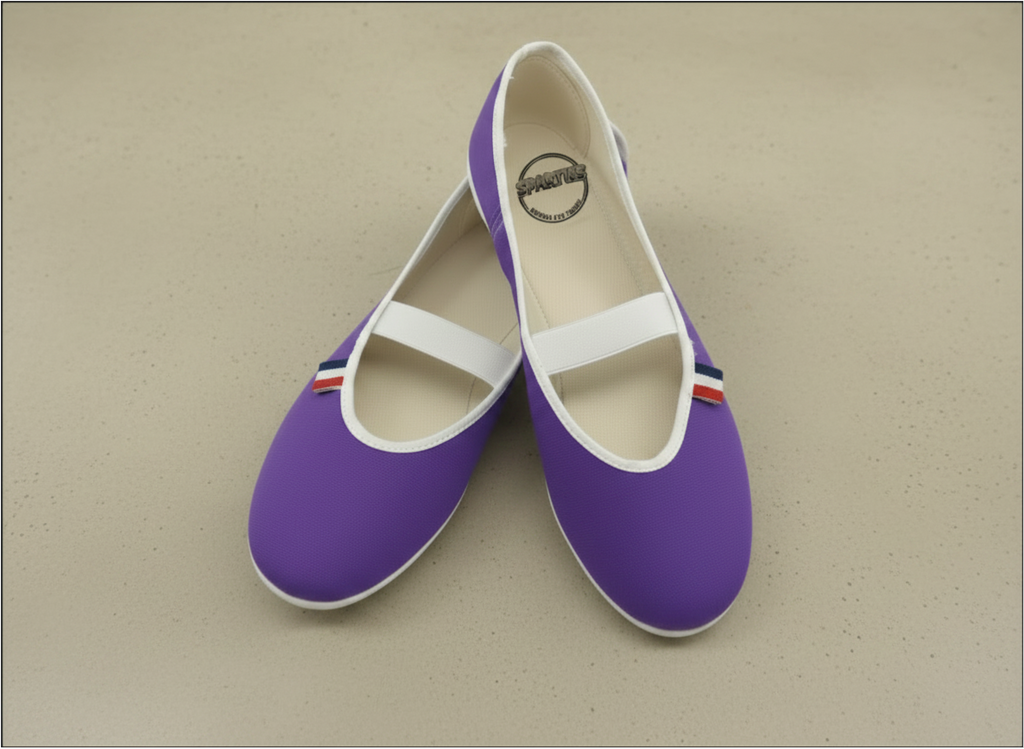 Ballerines en toile violet Cassis