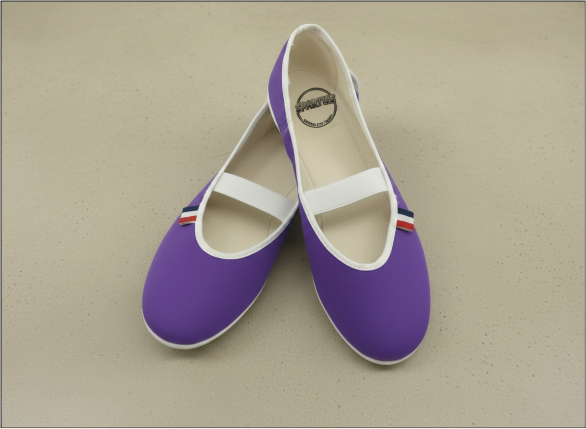 Ballerines en toile violet Cassis