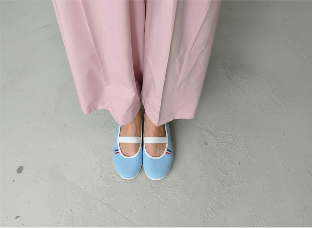 Ballerines en toile bleu Dragée