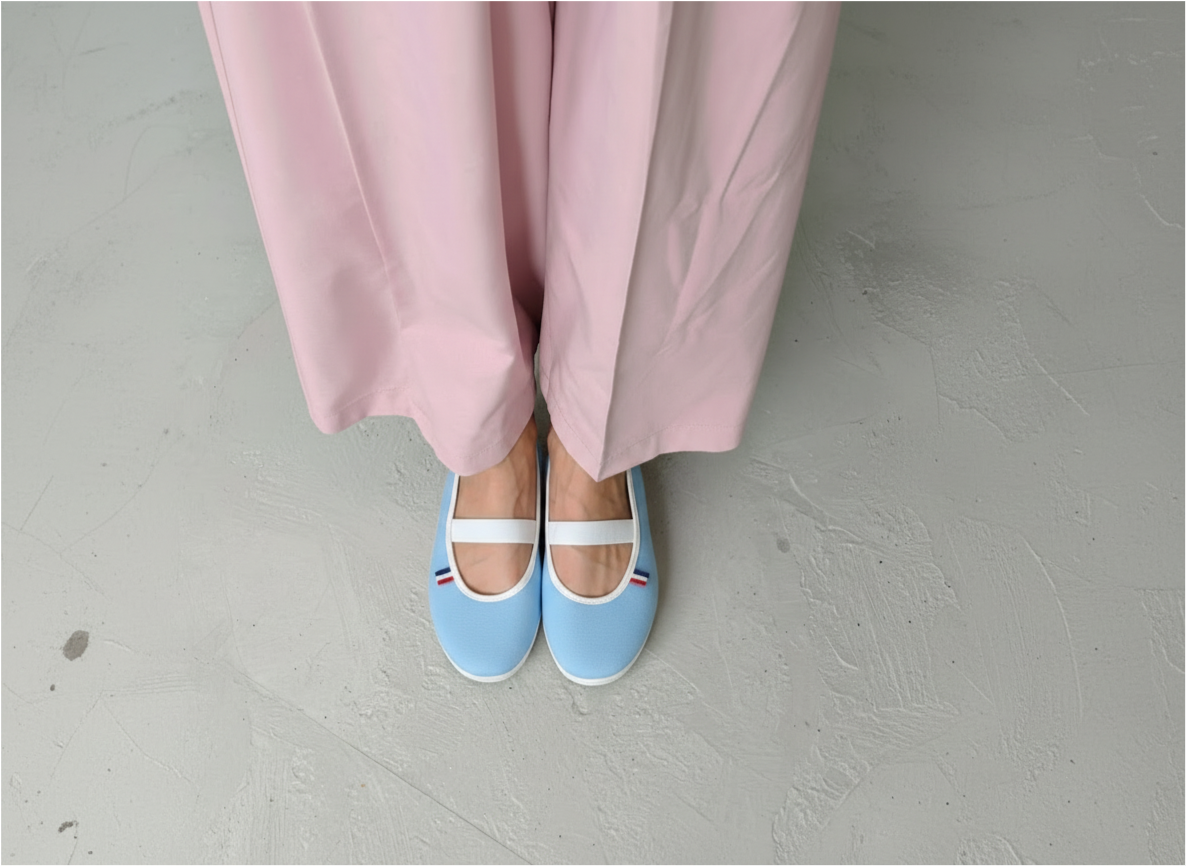 Ballerines en toile bleu Dragée