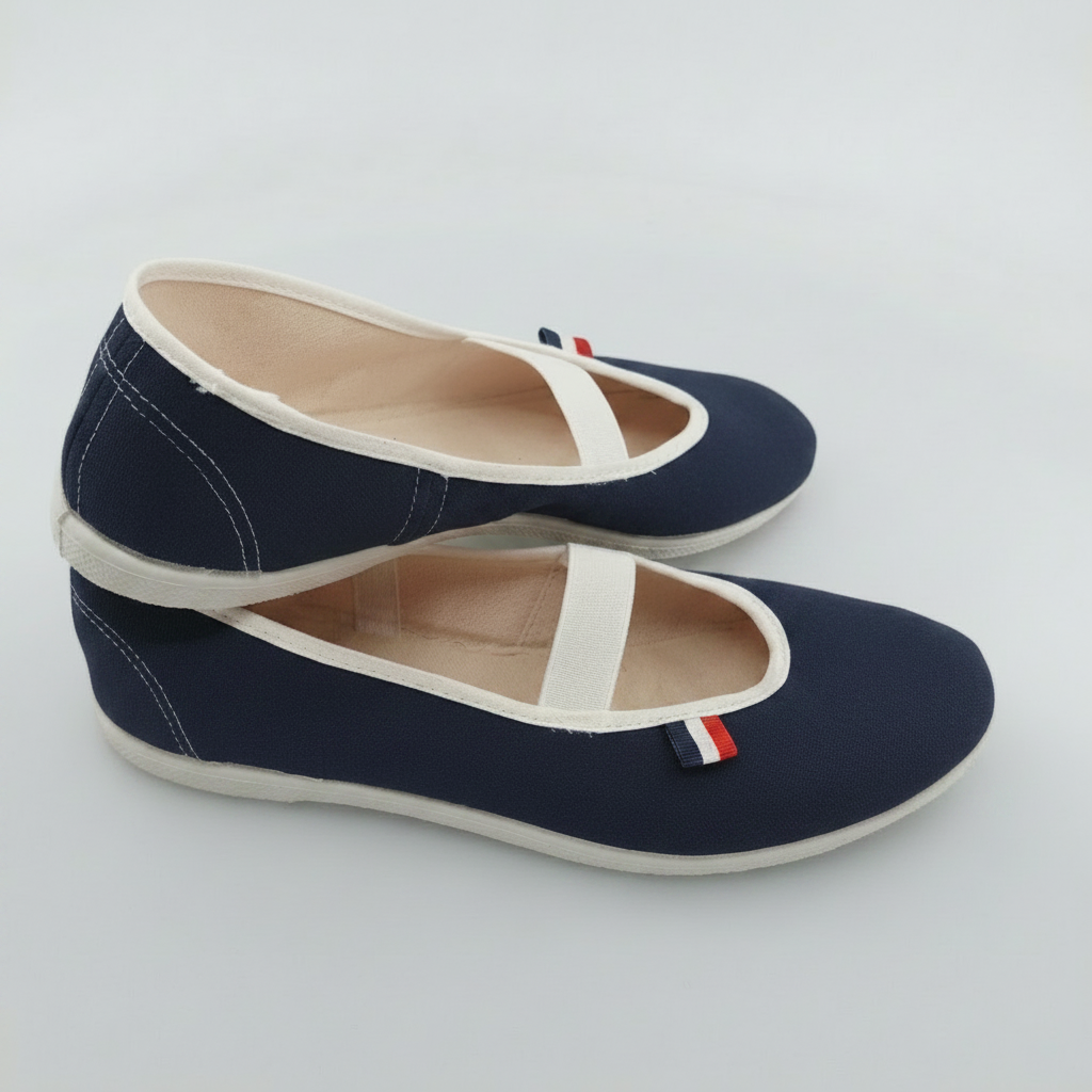Ballerines en toile bleu marine Myrtille