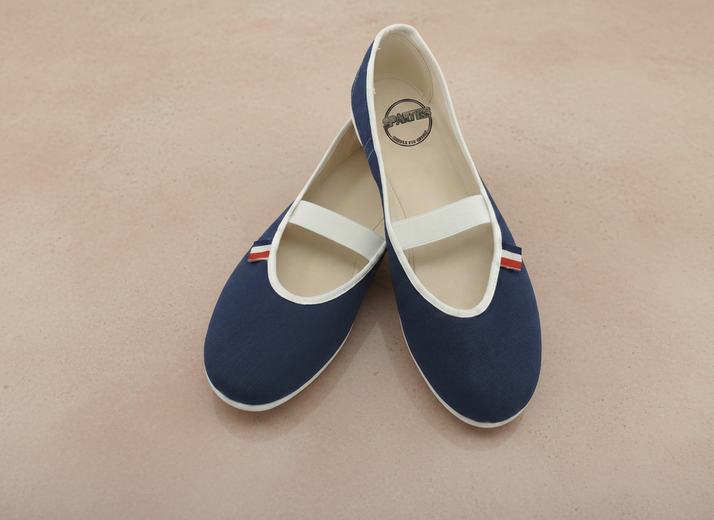 Ballerines en toile bleu marine Myrtille