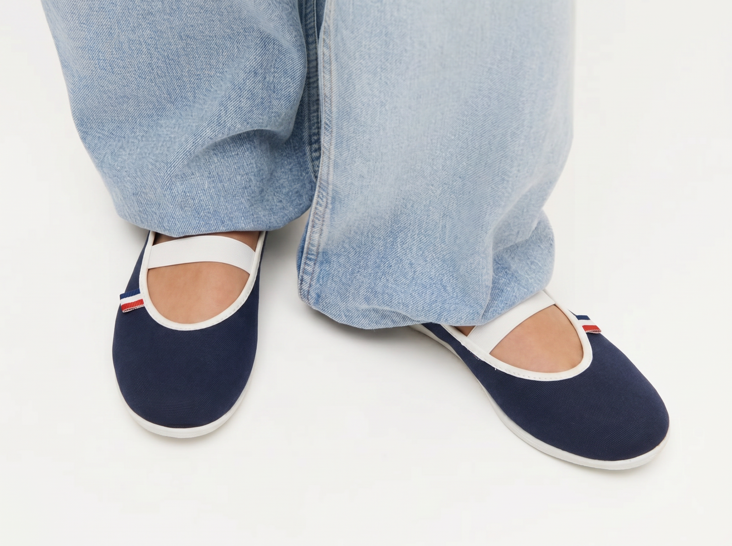 Ballerines en toile bleu marine Myrtille
