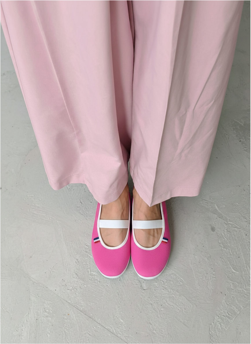 Ballerines en toile rose Bubble Gum