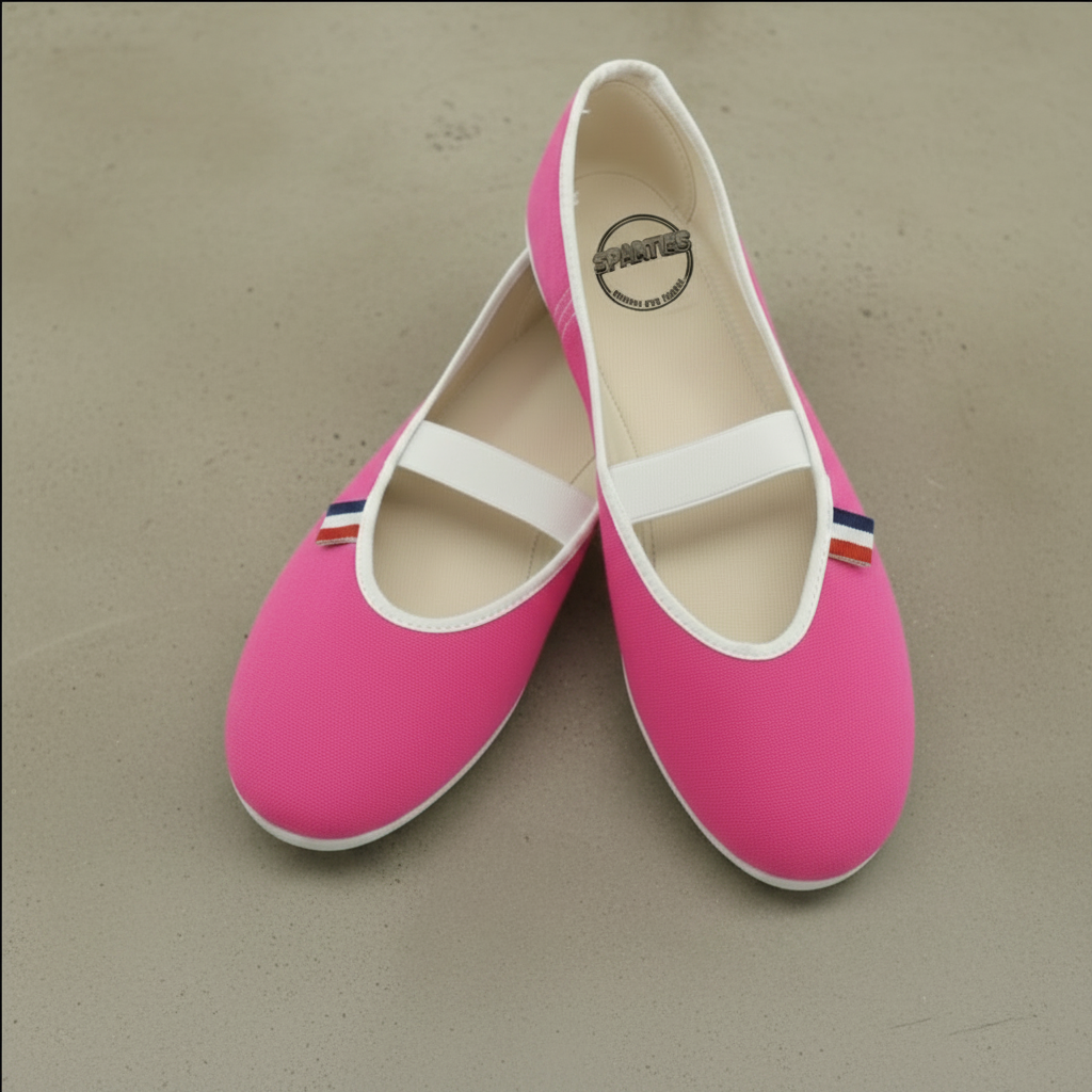 Ballerines en toile rose Bubble Gum